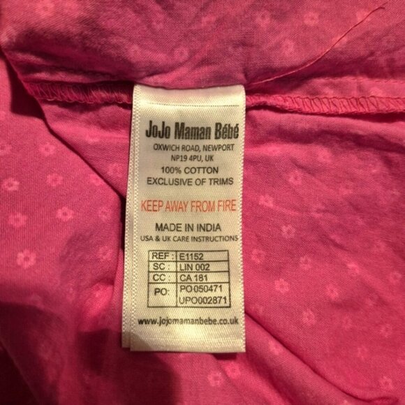 Jojo Maman Bébé girls 18-24 smocked top with elephant & flowers pink & white Guc - Picture 6 of 6